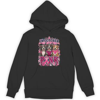 In October We Wear Pink Pitbull Breast Cancer Awareness Hoodie - Thegiftio UK