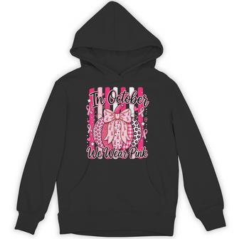 In October We Wear Pink Pumpkin Leopard Print Breast Cancer Hoodie - Thegiftio UK