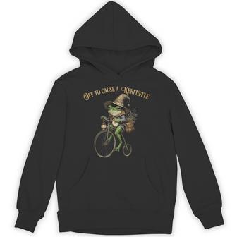 Off To Cause A Kerfuffle Witchy Frog Wizard Hoodie - Thegiftio UK