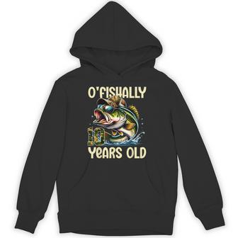 O'fishally 10 Years Old Fishing 10Th Birthday Bass Fish Boys Hoodie - Thegiftio UK