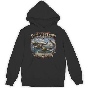 P-38 Lightning Ww2 Vintage Warbird Aviation Airplane Hoodie - Thegiftio UK