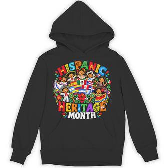 Hispanic Heritage Month Kids Flags Culture Hoodie - Thegiftio UK