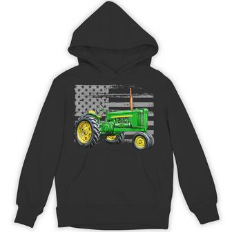 Patriotic Farm Tractor America Us Flag American Farmer Hoodie | Seseable UK