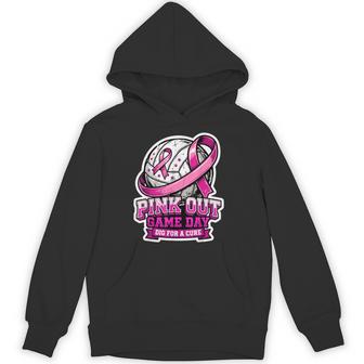 Pink Out Volleyball Game Day Dig For A Cure Ribbon Hoodie - Thegiftio UK