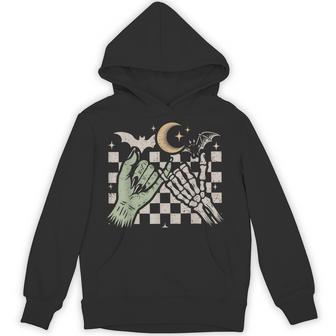 Pinky Promise Skeleton Bat Spooky Season Halloween Vibes Hoodie - Thegiftio UK