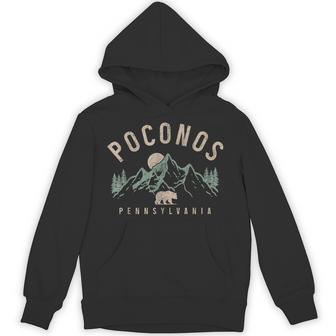 Poconos Pennsylvania Mountains Bear Nature Lover Vintage Hoodie - Thegiftio UK