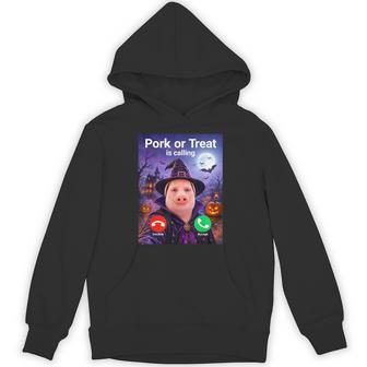 Pork Or Treat Is Calling Brainrot John Pork Halloween Hoodie - Thegiftio UK