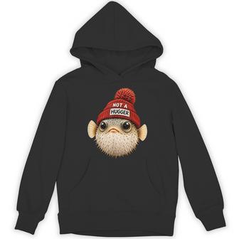 Pufferfish Red Beanie Not A Hugger Aquarium Keepers Hoodie - Thegiftio UK