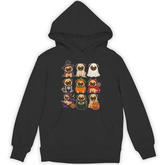 Pug Halloween Costumes Cute Pugs Witch Ghost Pumpkin Dog Hoodie - Thegiftio UK
