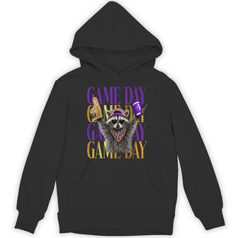 Raccoon Football Game Day Touchdown Team Spirit Purple Gold Hoodie - Thegiftio UK