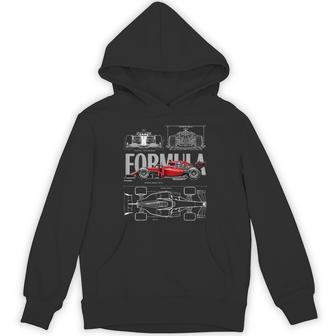 Racing Red Car Silhouette Blueprint Racing Car 2026 Race Hoodie - Thegiftio UK