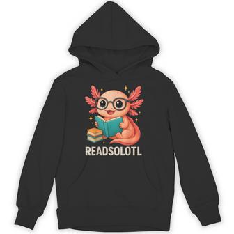 Readsolotl Kawaii Axolotl Reading Book Lover Hoodie - Thegiftio UK