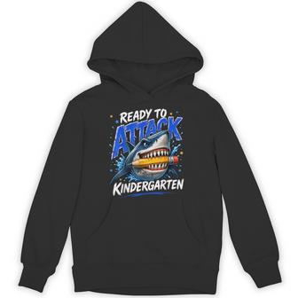 Ready To Attack Kindergarten Shark Back To School Kids Boys Hoodie - Thegiftio UK