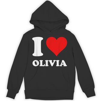 Red Heart I Love Olivia Hoodie - Thegiftio UK