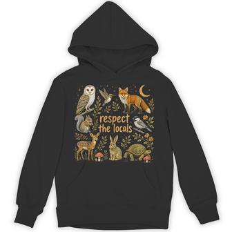 Respect The Locals Forest Wildlife Nature Lover Animals Hoodie - Thegiftio UK