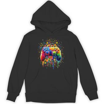 Retro Polka Dots Gaming Controller Video Gamers Dot Day Boys Hoodie - Thegiftio UK