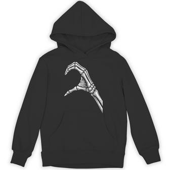 Retro Skeleton Heart Hand Gothic Matching Couple Halloween Hoodie - Thegiftio UK