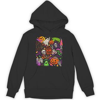 Retro Spooky Collage Trick Or Treat Halloween Spooky Season Hoodie - Thegiftio UK