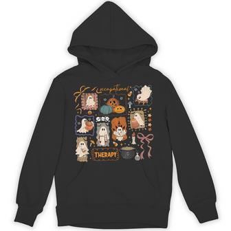 Retro Stamp Ghost Occupational Therapy Halloween Ot Month Hoodie - Thegiftio UK