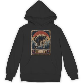 Retro Vintage Jimothy Raccoon Meme Raccoon Feral Trendy Hoodie | Seseable UK