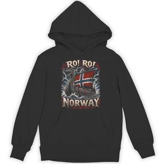 Ro Ro Norway Viking Helmet Norwegian Flag Nordic Pride Hoodie - Thegiftio UK