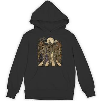 Road To Abbey Monsters Parody Halloween Lover Crossing Hoodie - Thegiftio UK