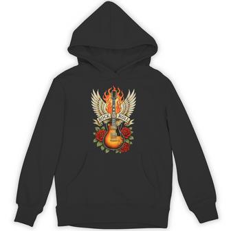 Rock And Roll Guitar Vintage Guitar Rock Band Hoodie - Thegiftio UK