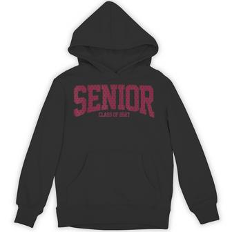 Senior 2027 Class Of 2027 Maroon Polka Dot Seniors Grad 2027 Hoodie - Thegiftio UK