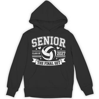 Senior Volleyball Class Of 2027 Crew Volleyball Senior Night Hoodie - Thegiftio UK