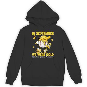 In September We Wear Gold Baseball Drip Boy Childhood Cancer Hoodie - Thegiftio UK