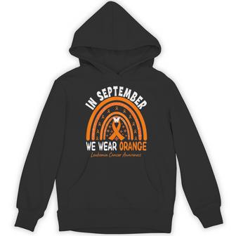 In September We Wear Orange Leukemia Support Ribbon Motivate Hoodie - Thegiftio UK