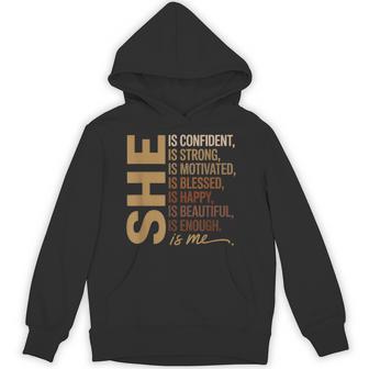 She Is Enough Motivational Positive Affirmation Empowering Hoodie - Thegiftio UK