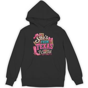 She's From Texas I Can Tell Western Coquette Cowgirl Hoodie - Thegiftio UK
