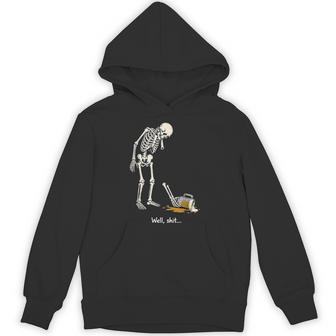Well Shit Skeleton Beer Broken Arm Humor Halloween Hoodie - Thegiftio UK