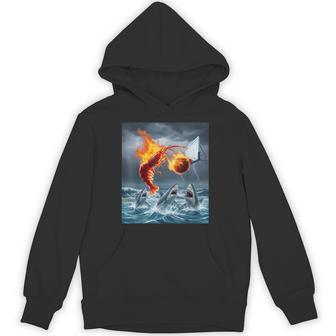 Shrimp Dunking Basketball Hilarious Brainrot Shark Meme Hoodie - Thegiftio UK