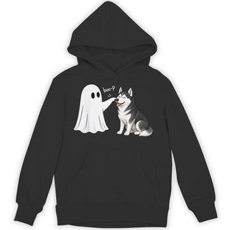 Siberian Husky Boo P Ghost Nose Boop Halloween Dog Lover Hoodie | Seseable UK