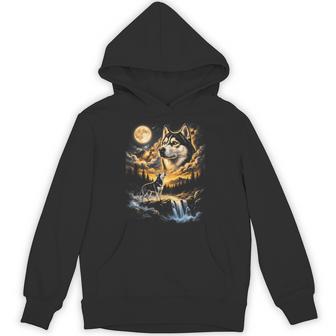 Siberian Husky Howling To The Moon Hoodie - Thegiftio UK