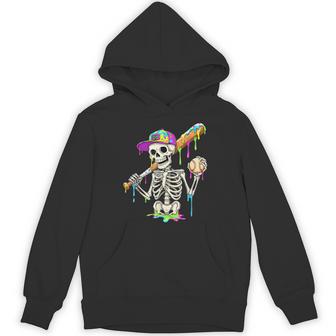 Skeleton Baseball Drip Boys Ice Cream Drip Youth Baseball Hoodie - Thegiftio UK