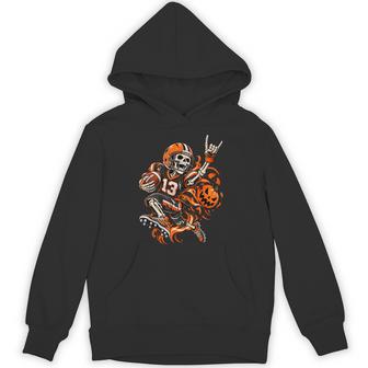 Skeleton Football Player Spooky Halloween Sports Hoodie - Thegiftio UK