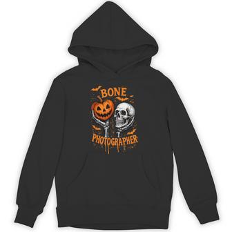 Skull Pumpkin Radiology Bone Photographer Rad Tech Halloween Hoodie - Thegiftio UK