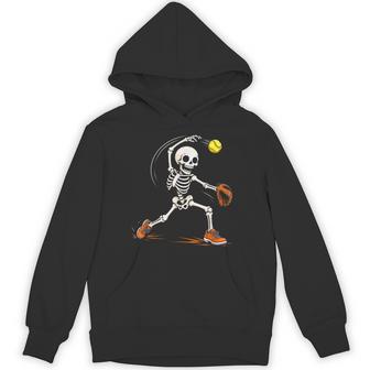 Softball Skeleton Halloween Costume Hoodie - Thegiftio UK