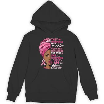 Storm Breast Cancer Awareness Pink Ribbon Black African Afro Hoodie - Thegiftio UK