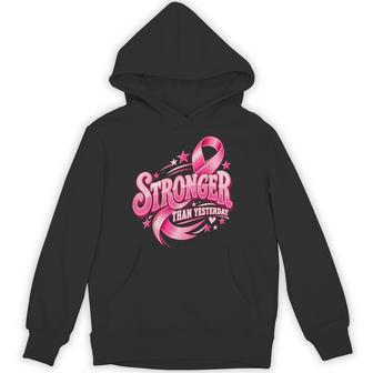 Stronger Than Yesterday Breast Cancer Survivor Hoodie - Thegiftio UK