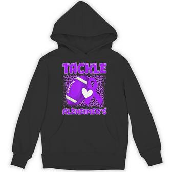 Tackle Alzheimer's Dementia Awareness Purple Ribbon Football Hoodie - Thegiftio UK