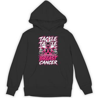 Tackle Breast Cancer Awareness Football Aware Pink Ribbon Hoodie - Thegiftio UK