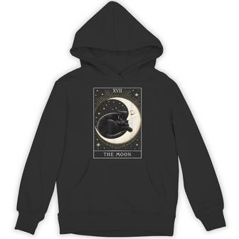 Tarot Card Gothic Cat And Crescent Moon Hoodie - Thegiftio UK
