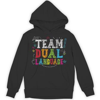 Team Dual Language Back To School Bilingual Teachers Kids Hoodie - Thegiftio UK