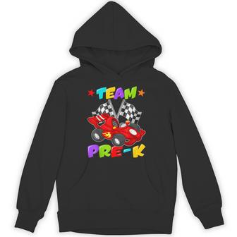 Team Pre-K Racing Car Preschool Back To School Boys Kids Hoodie - Thegiftio UK
