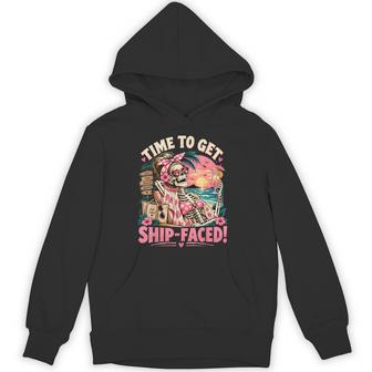 Time To Get Ship Faced Skeleton Cruise Summer Vacation Hoodie - Thegiftio UK