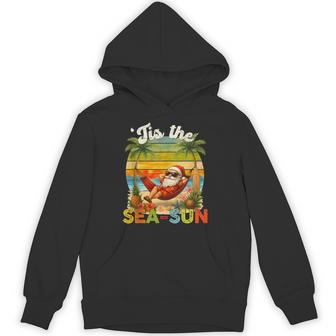 Tis The Sea-Sun Christmas In July Hawaii Santa Beach Hoodie | Seseable UK